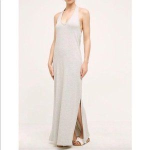 Anthropologie Maxi Dress Gray XS Halter Side Slits